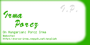 irma porcz business card